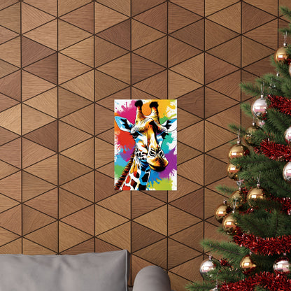 Multicolored Giraffe 05 Matte Vertical Poster
