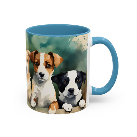 Multicoloured Doggies 12 Accent Mug 11oz