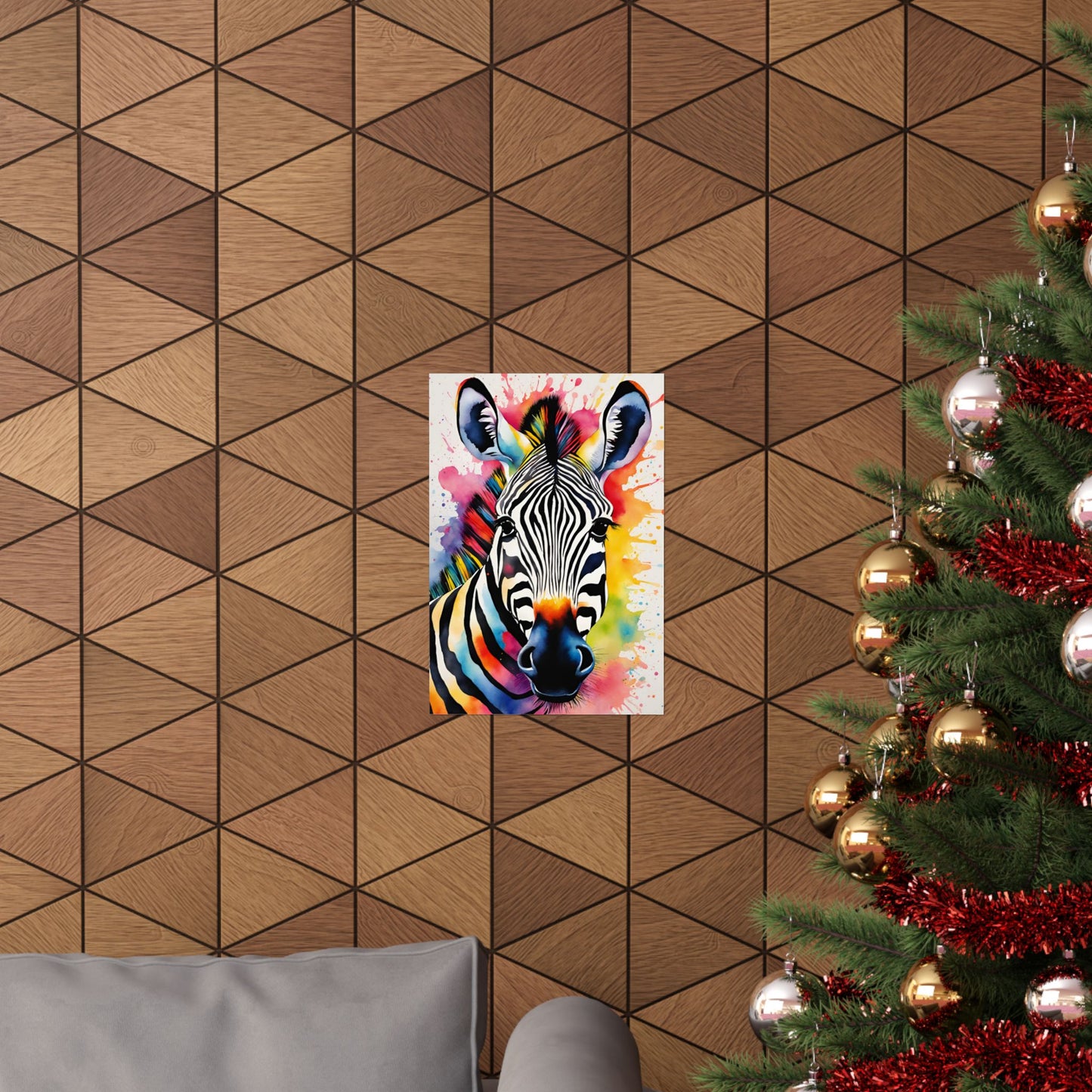 Multicolored Zebra 1 Matte Vertical Poster