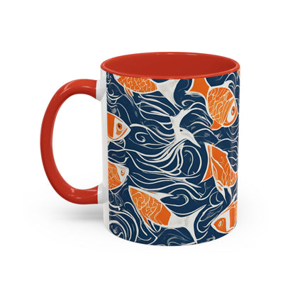 Orange Fish 02 Accent Coffee Mug (11oz)
