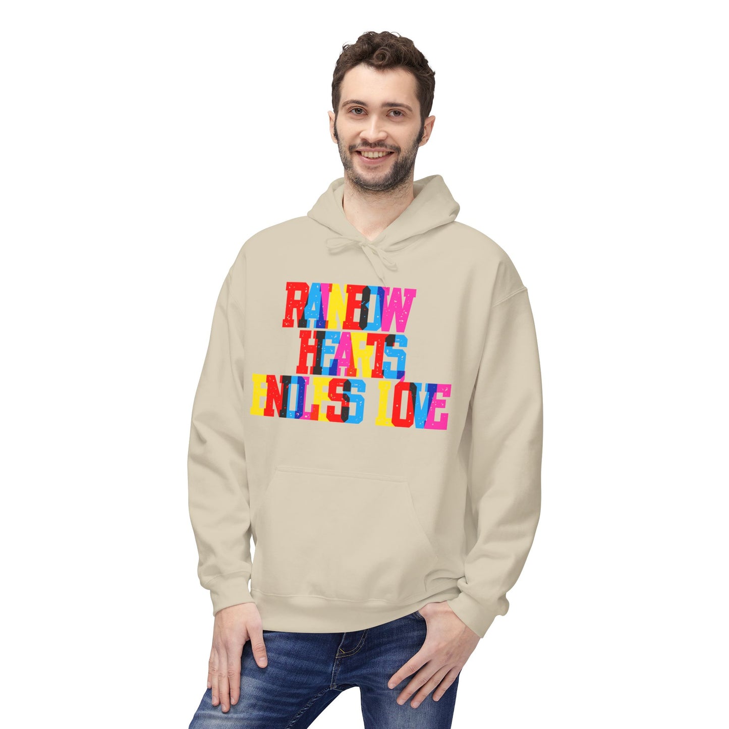 Rainbow Hearts Endless Love Unisex Valentines Hoodie