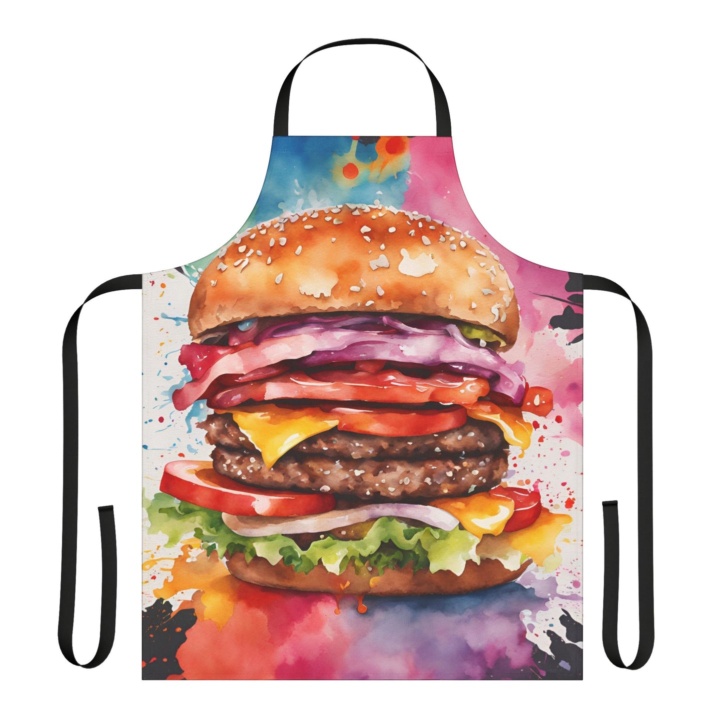 Burger 02 BBQ Themed Apron 5-Color Straps