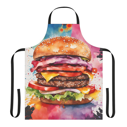 Burger 02 BBQ Themed Apron 5-Color Straps