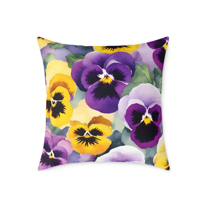 Pansies 01 Poly Pillow - Natures Beauty Design