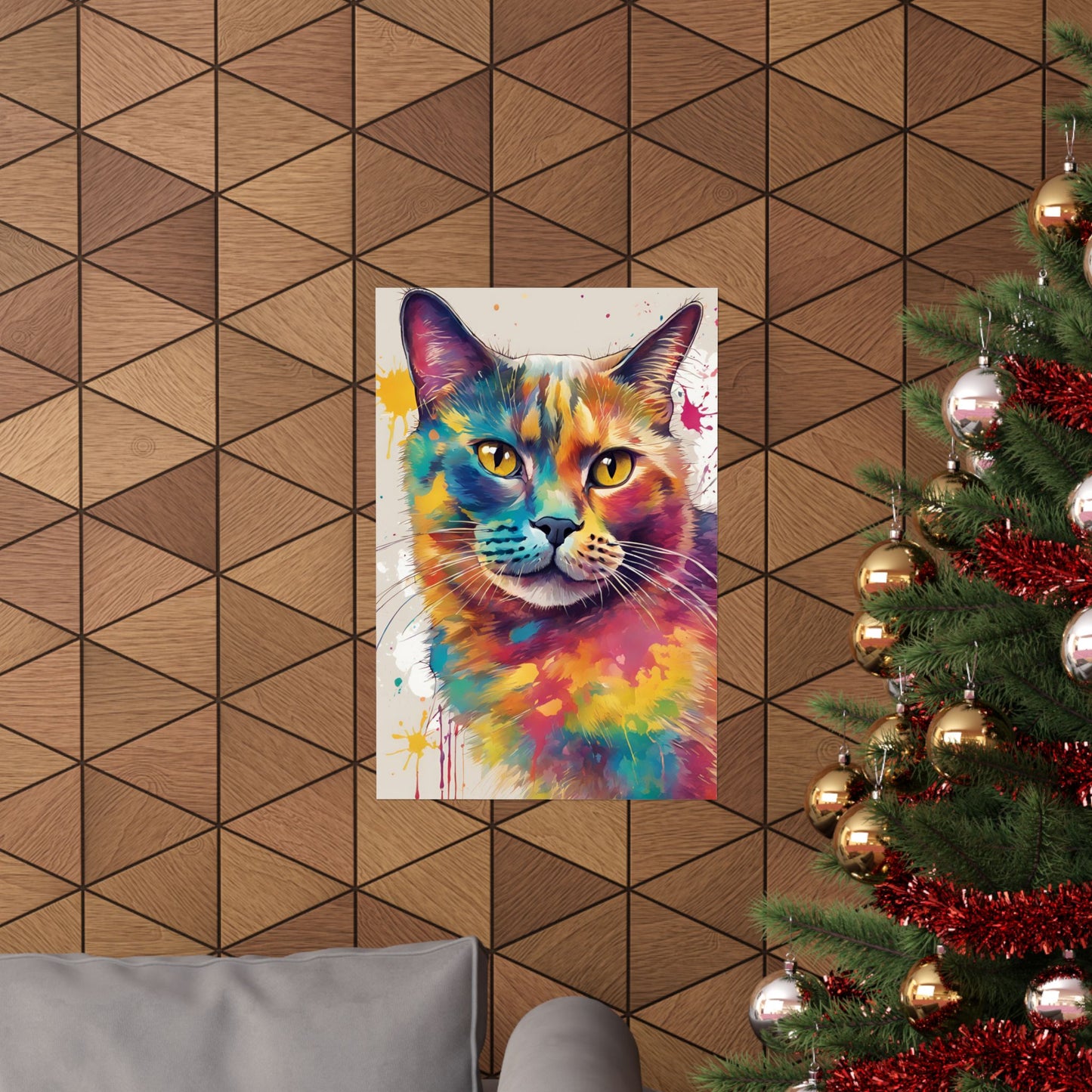 Multicolored Pussycat 1 Matte Vertical Poster