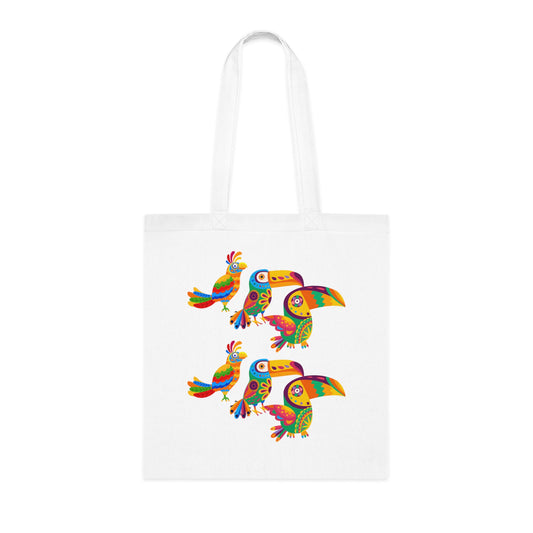 Funky birds 10 Cotton Tote