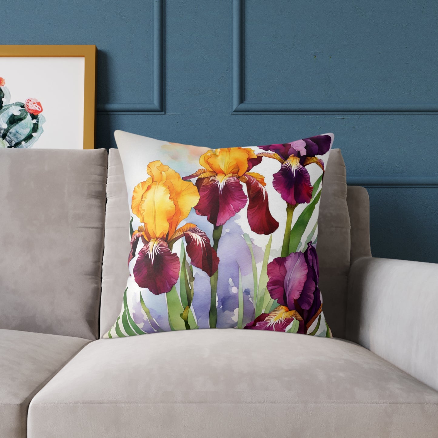 Irises 02 Poly Pillow - Natures Beauty Design
