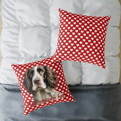 Personalized Valentine Springer Spaniel Poly Cushion/Pillow 5 sizes