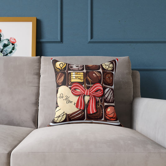 Valentine Chocolate Box Poly Pillow