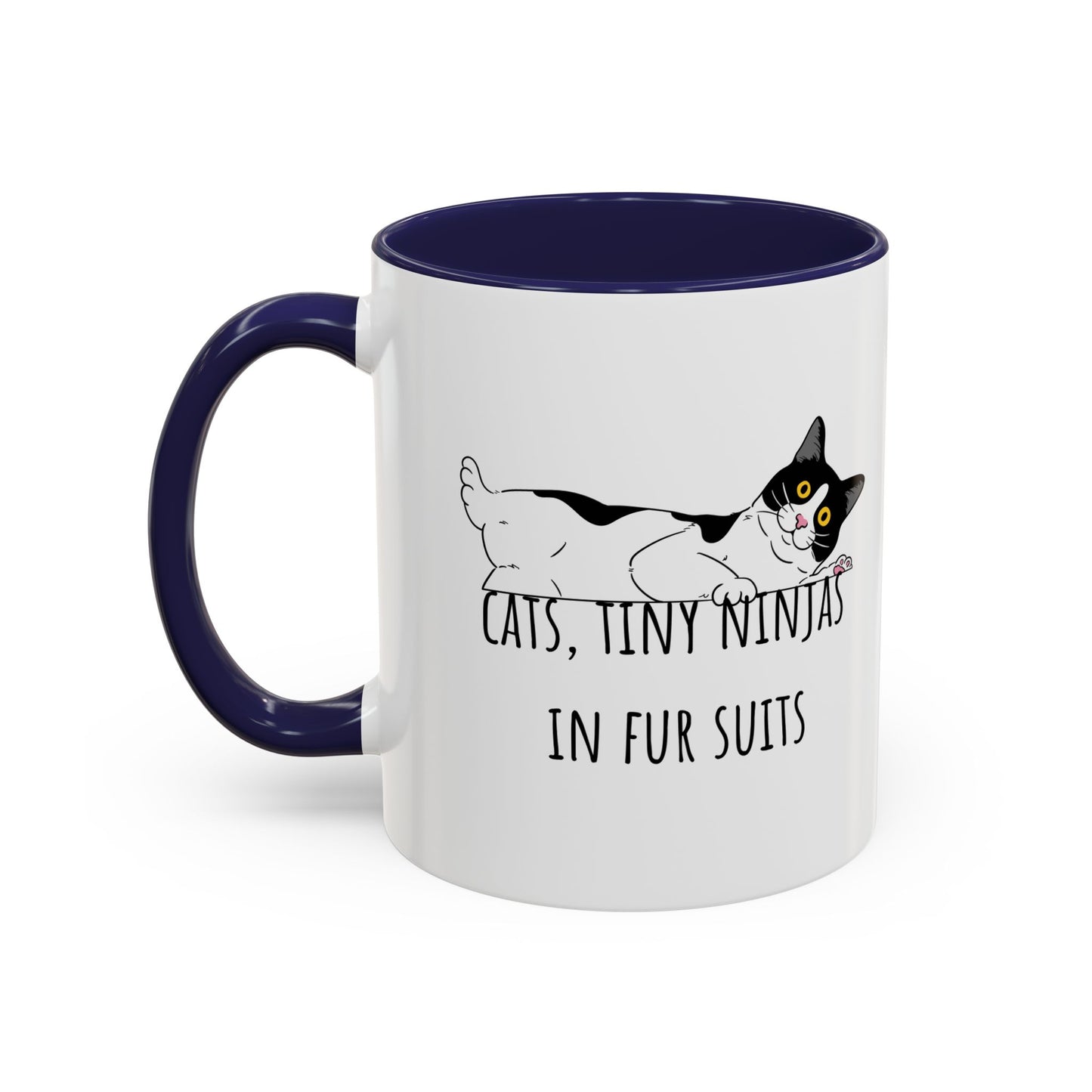 Cats Tiny Ninjas Accent Coffee Mug (11oz)