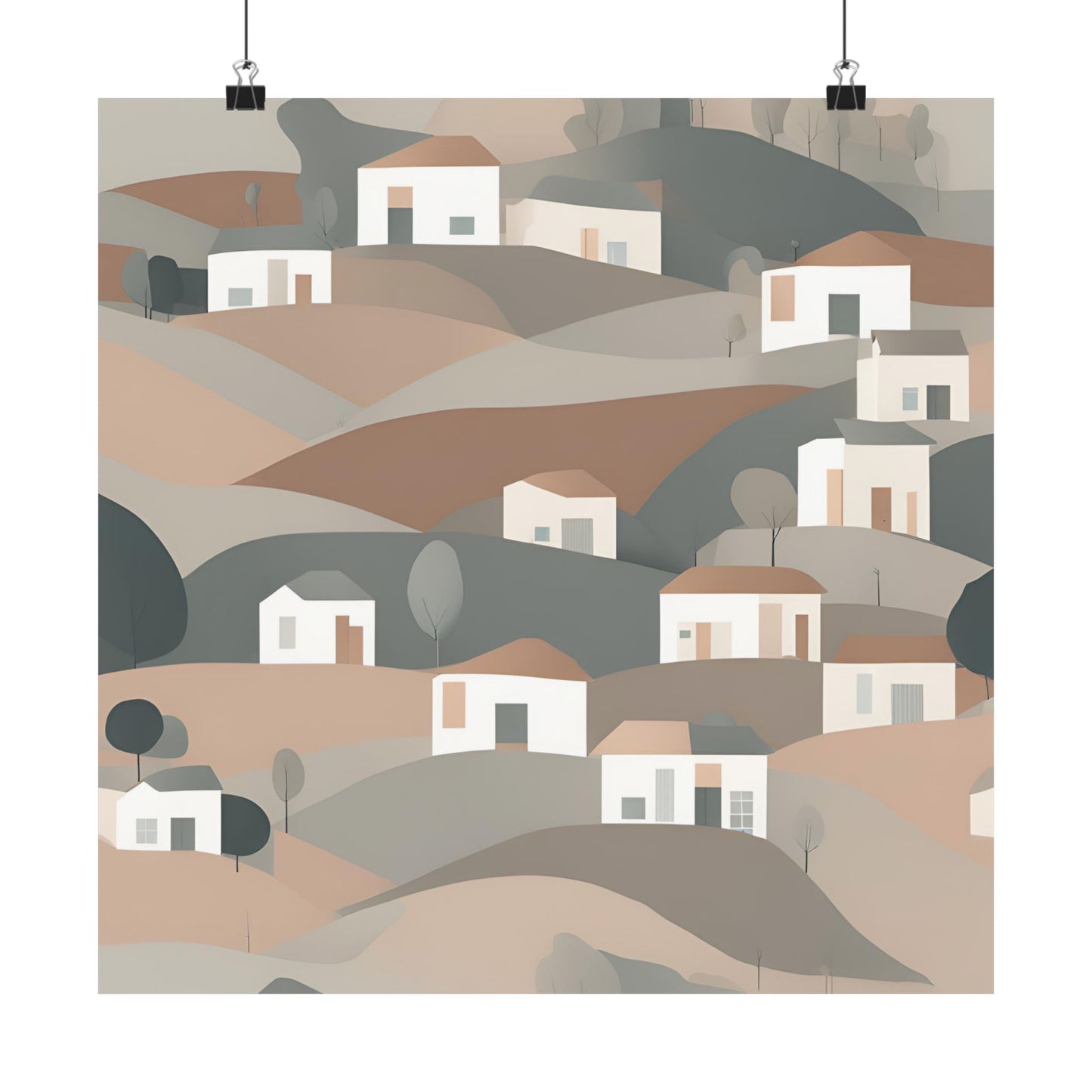 On The Hillside Nude 7 Matte Square Posters
