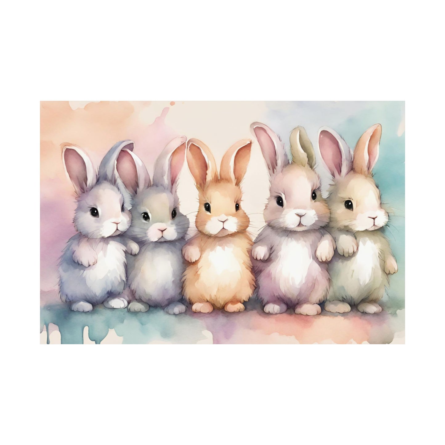 Nursery Bunnies 4 Matte Horizontal Posters