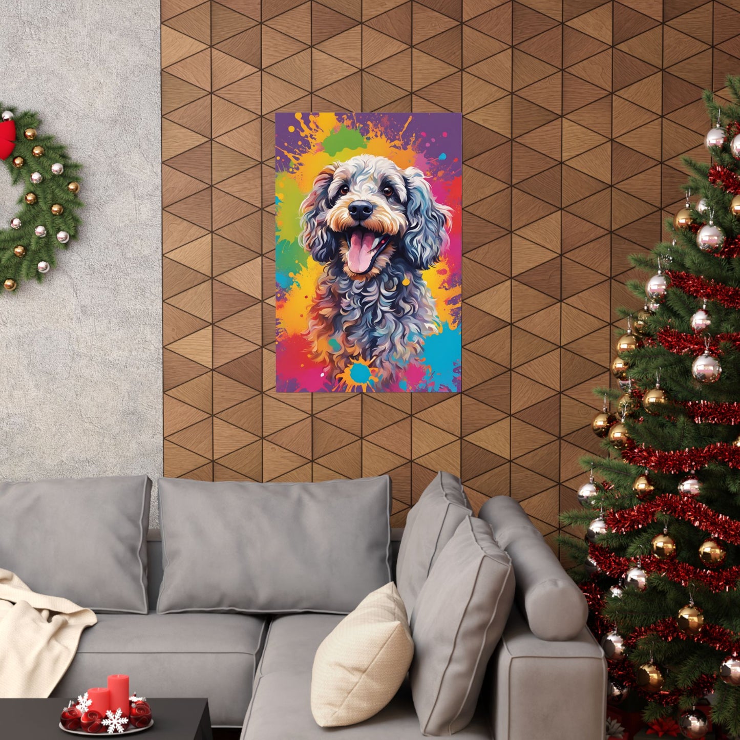 Multicolored Cockerpoo 4 Matte Vertical Poster