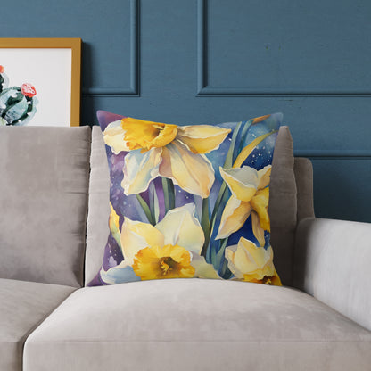 Daffodils 03 Poly Pillow - Natures Beauty Design