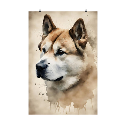 Dogs Japanese Akita 01 Matte Vertical Poster