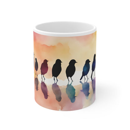 Birdies In A Row 03 Mug - Nature's Beauty Collection
