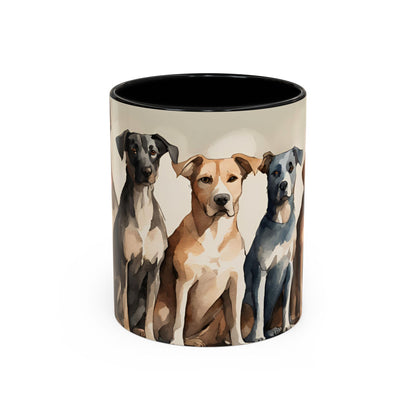 Doggies in a Row 4 Accent Mug 11oz