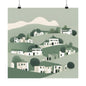On The Hillside Green 8 Matte Square Posters