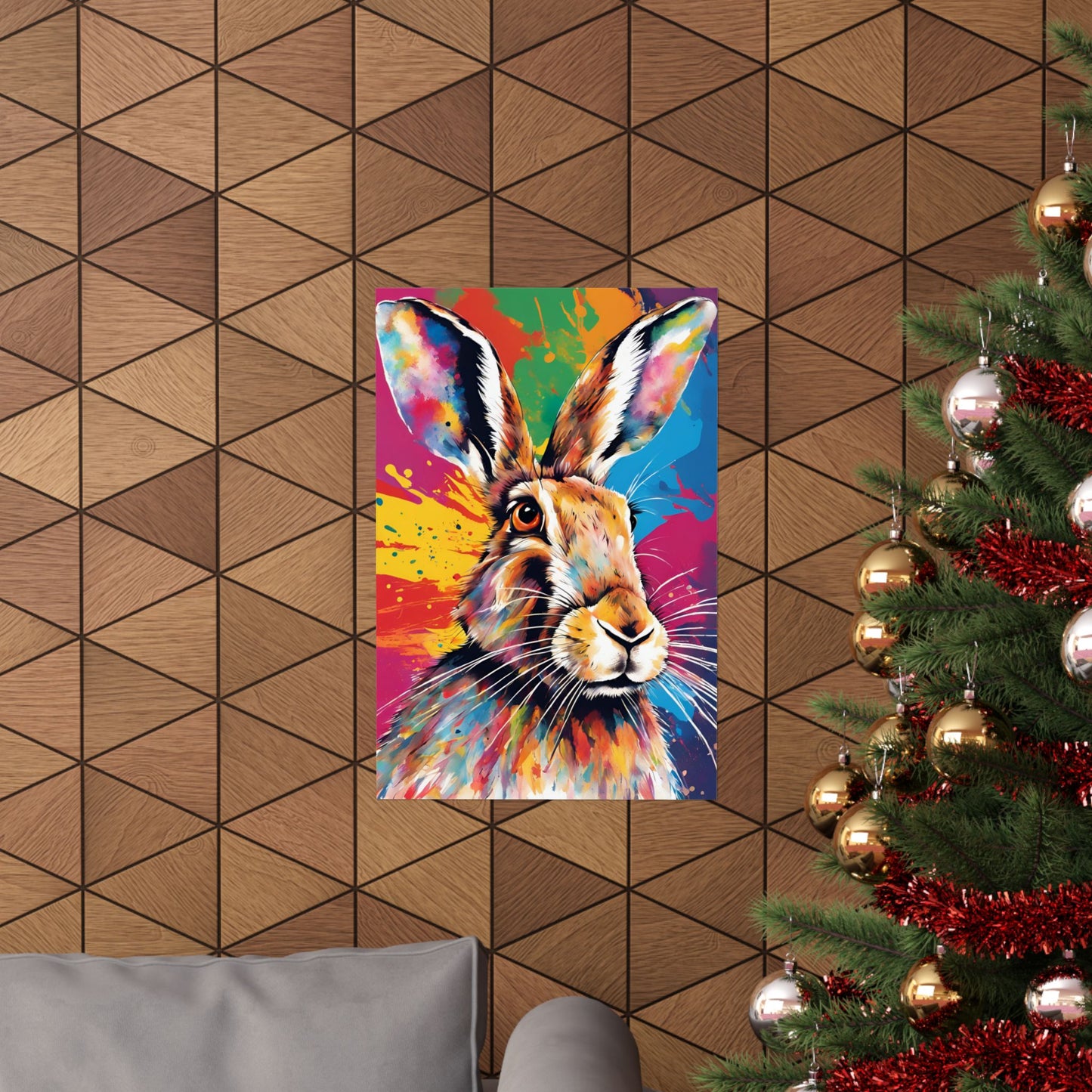Multicolored Hare 3 Matte Vertical Poster