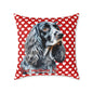 Personalized Valentine Blue Roan Cocker Spaniel Poly Cushion/Pillow 5 sizes