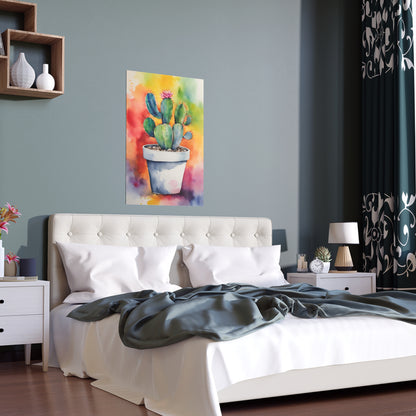 Multicolored Cactus 1 Indoor and Outdoor Silk Poster
