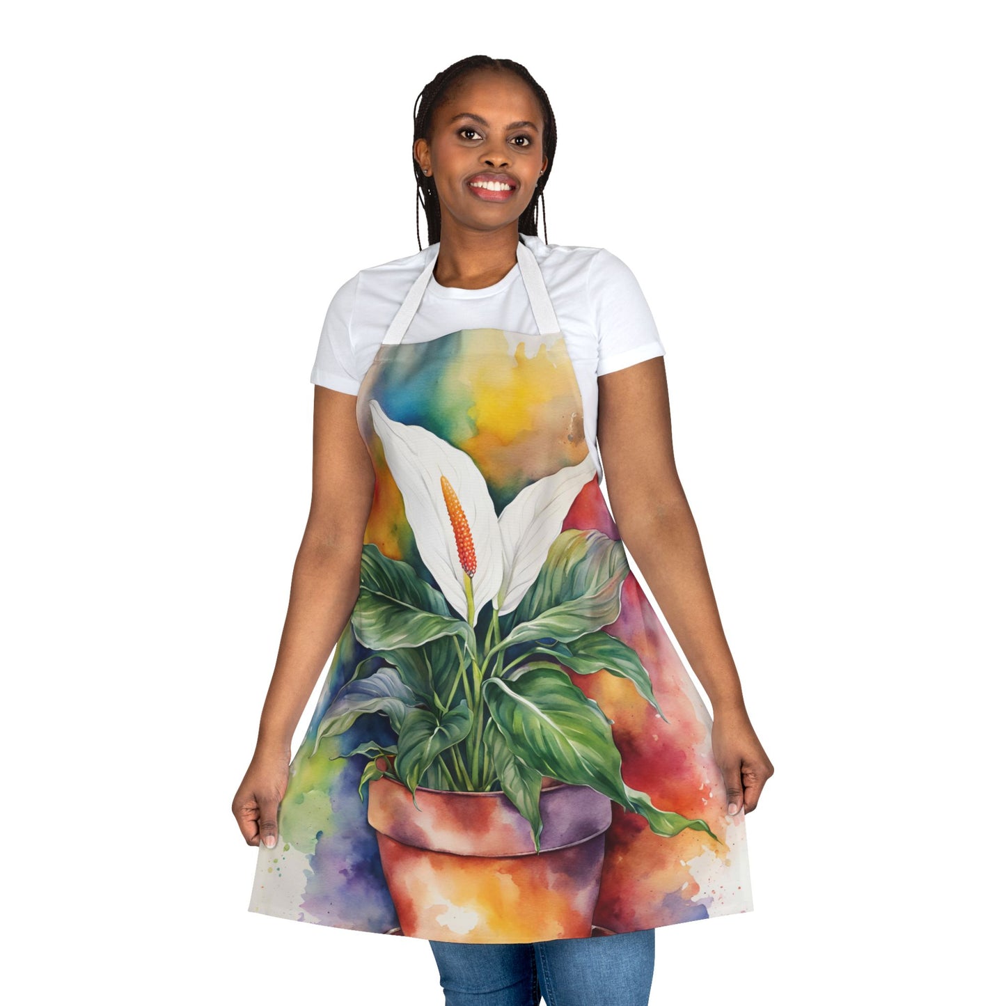 Multicolored Pot Plant 3 Adult Apron (AOP)
