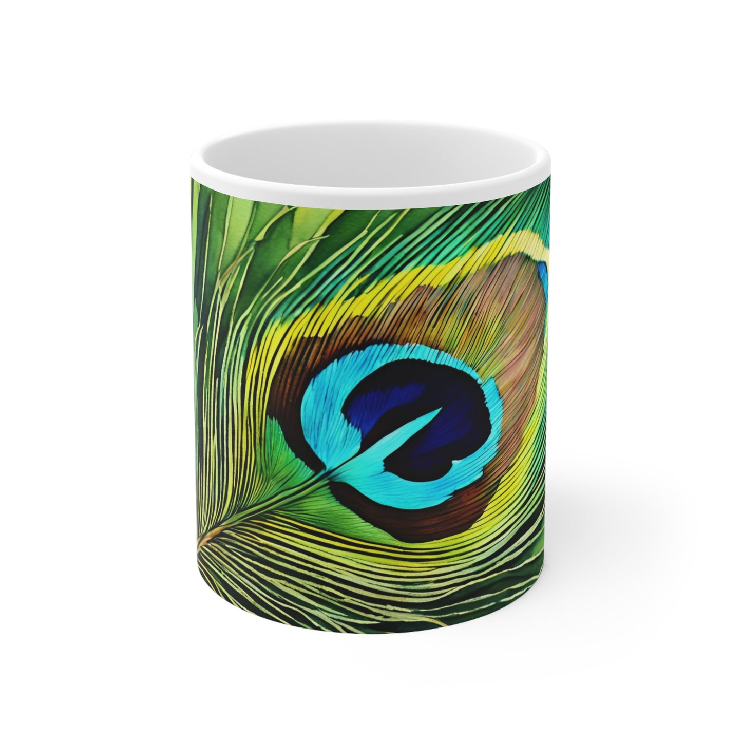 Peacock Feather 01 Mug - Nature's Beauty Collection