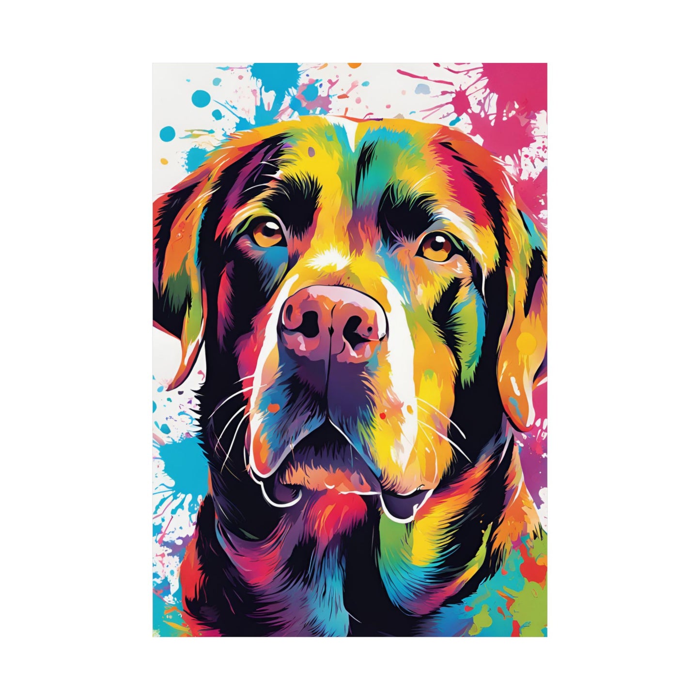 Multicolored Labrador 3 Matte Vertical Poster