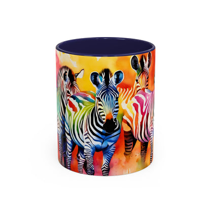 Multicoloured Zebra 3 Accent Mug 11oz