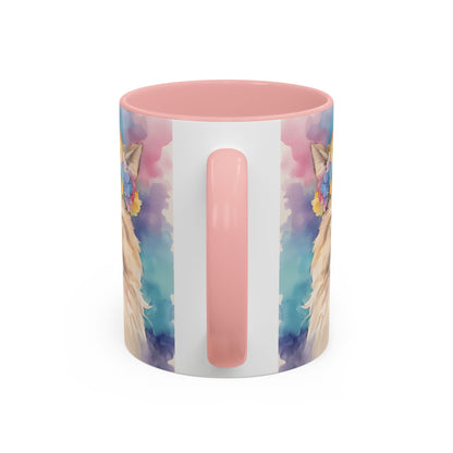 Floral Siamese Cat 02 Accent Coffee Mug - 11oz Perfect for Cat Lovers & Gifts