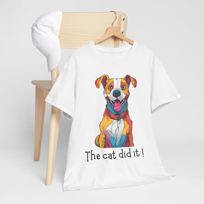 The cat did it! Unisex Heavy Cotton Tee