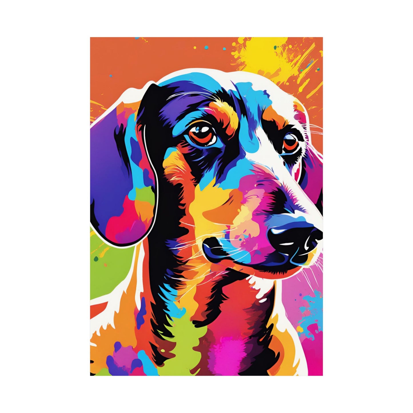 Multicolored Dachshund 3 Matte Vertical Poster
