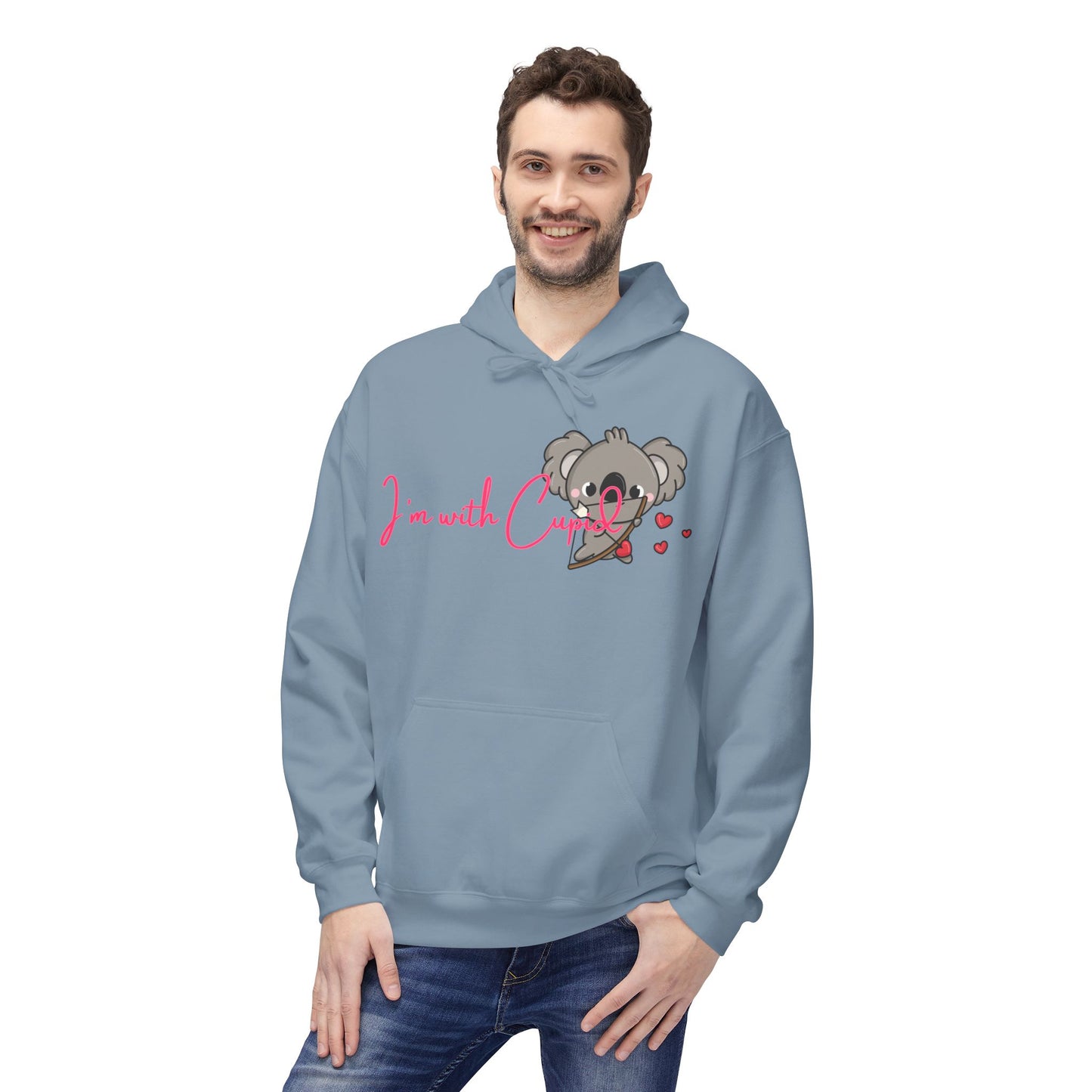I’m With Cupid Unisex Valentines Hoodie