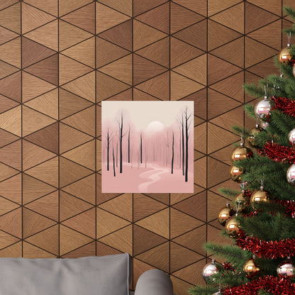 Lonely Forest Pink 28 Matte Square Posters