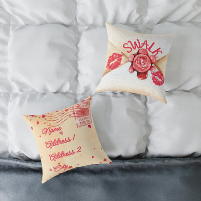 Personalized Valentines Letter Poly Pillow