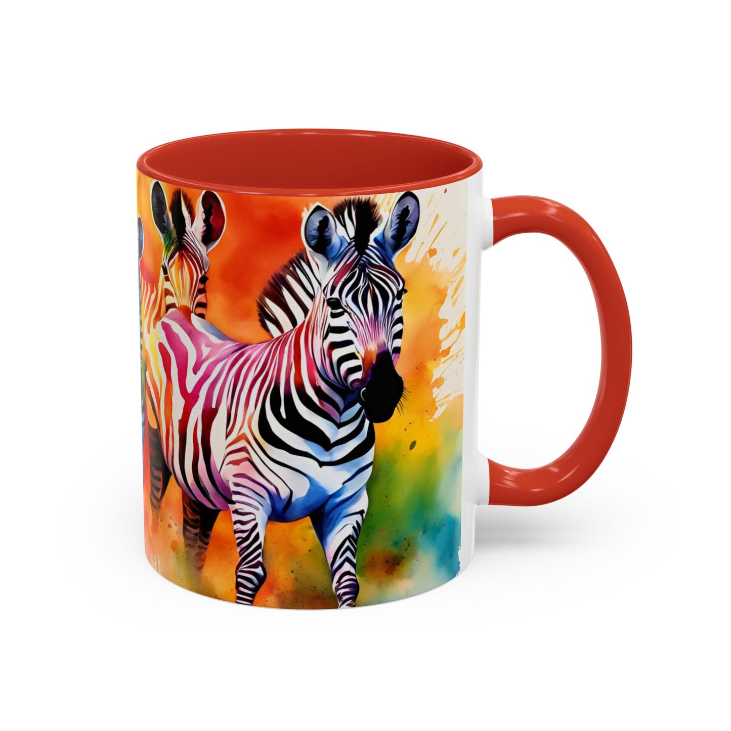 Multicoloured Zebra 3 Accent Mug 11oz