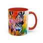 Multicoloured Zebra 3 Accent Mug 11oz