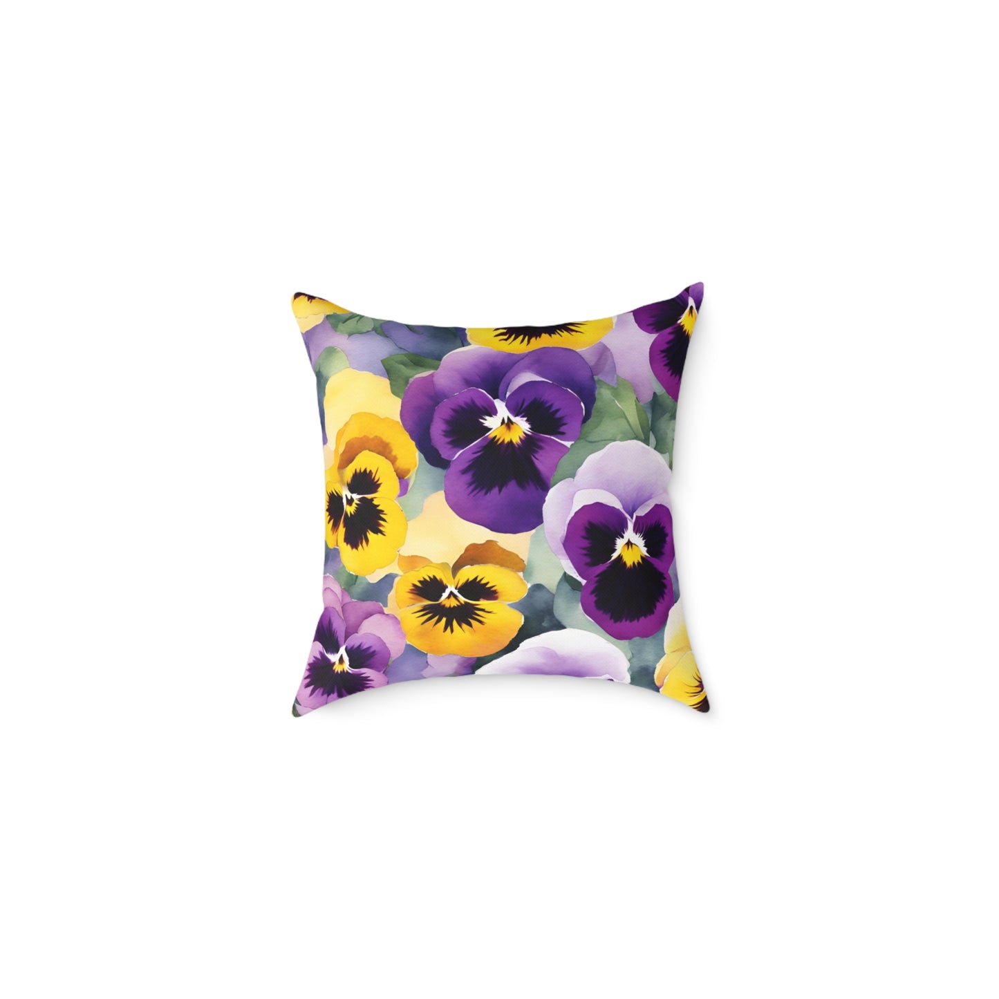 Pansies 01 Poly Pillow - Natures Beauty Design