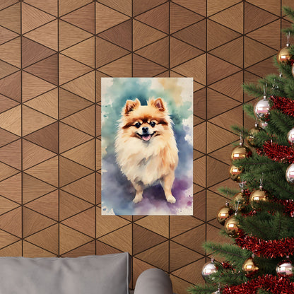 Dogs Pomeranian 02 Matte Vertical Poster