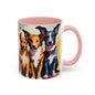 Multicoloured Doggies 11 Accent Mug 11oz