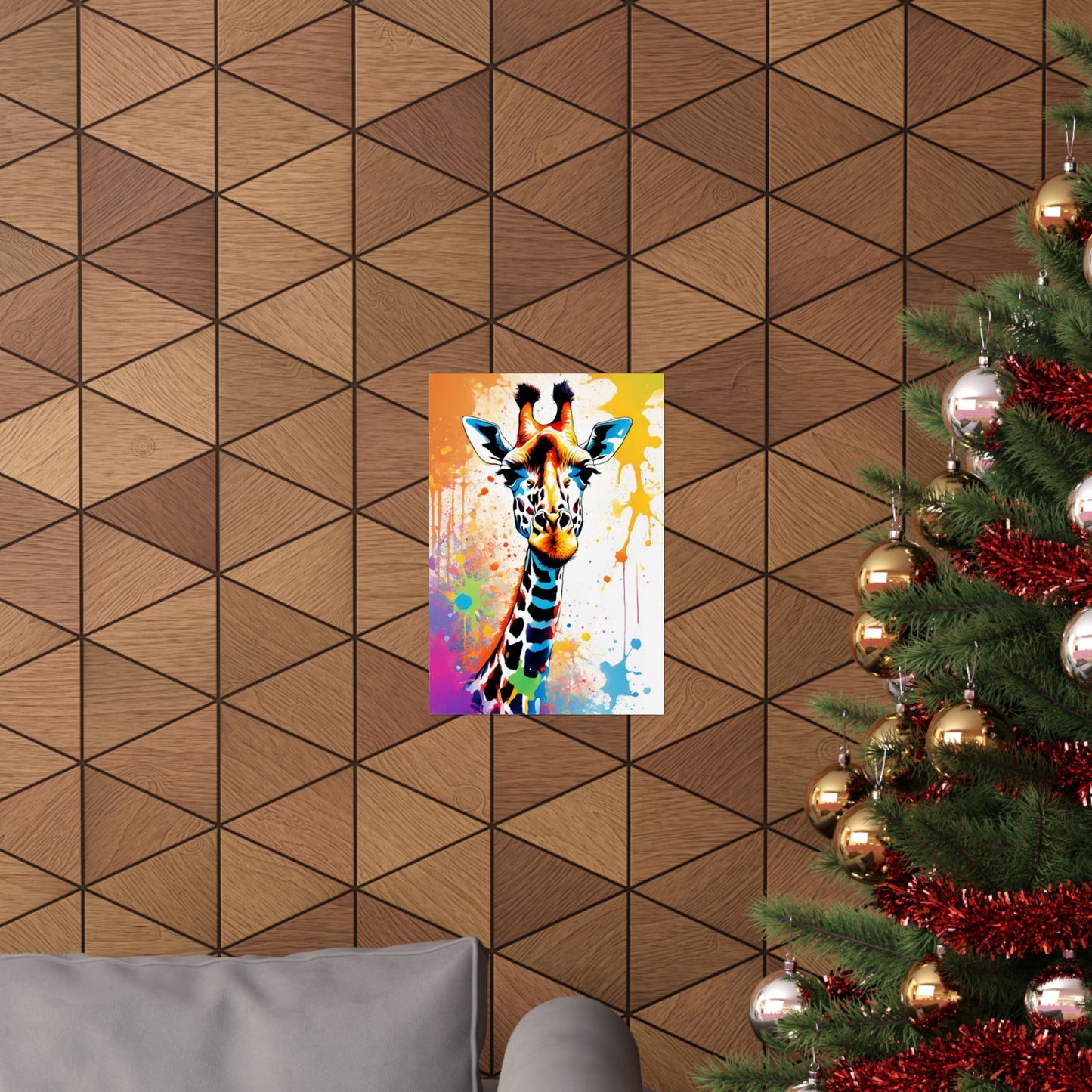 Multicolored Giraffe 07 Matte Vertical Poster