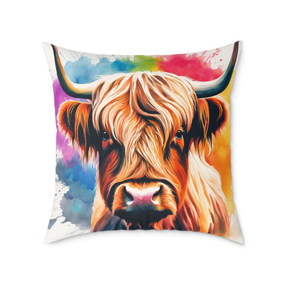Highland Cow 01 Poly Pillow - Natures Beauty Design