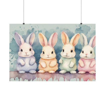 Nursery Bunnies 1 Matte Horizontal Posters