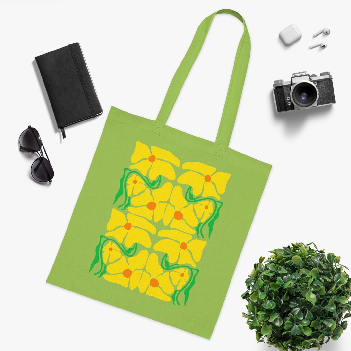 Abstract flowers 12 Cotton Tote