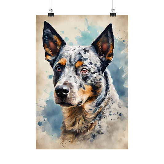 Dogs Australian Blue Heeler 01 Matte Vertical Poster