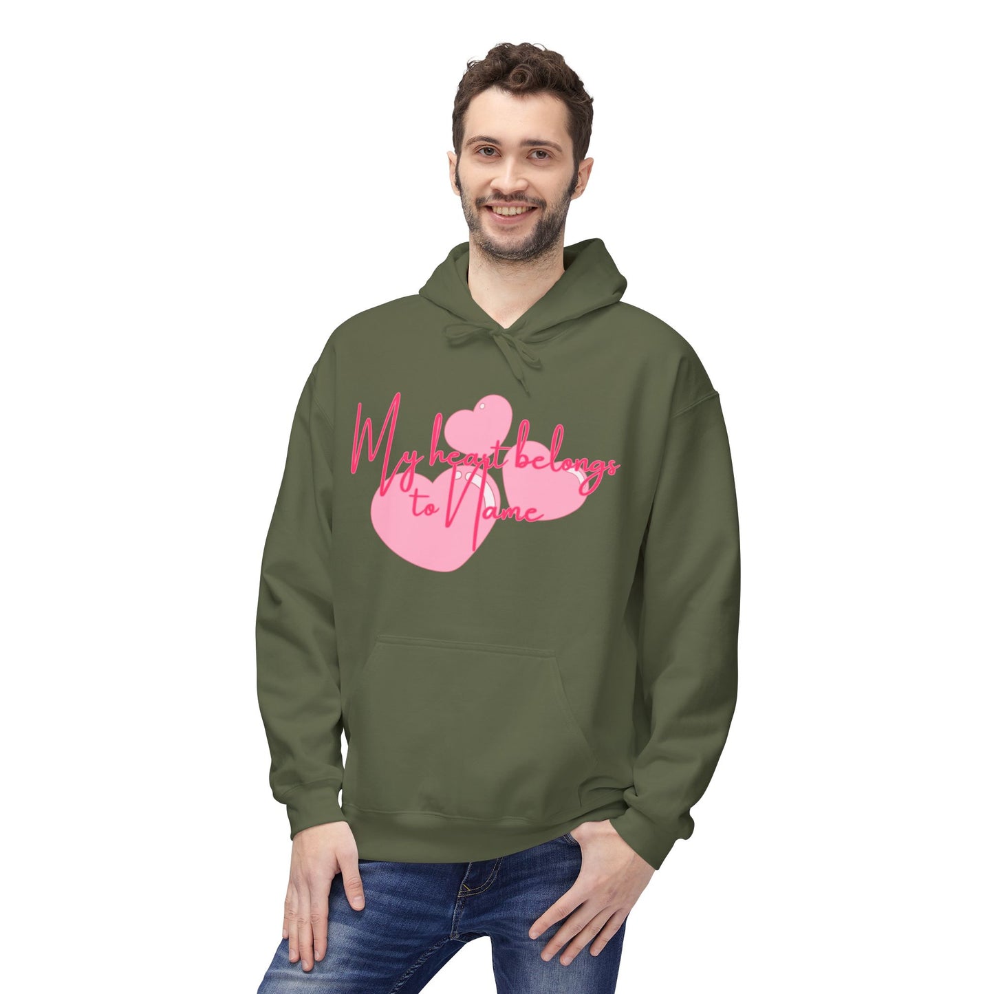 (Personalizable) My Heart Belongs To NAME Unisex Valentines Hoodie