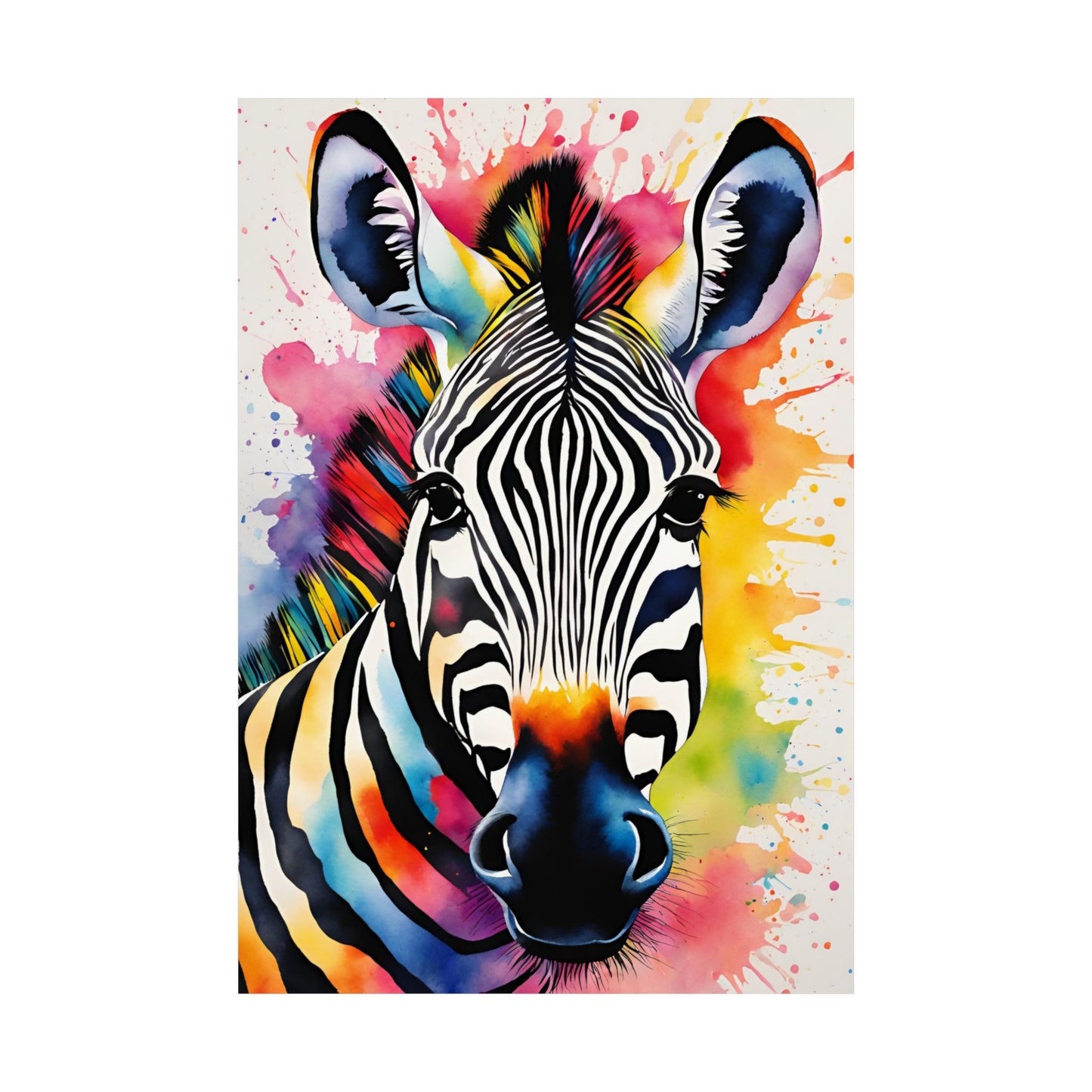 Multicolored Zebra 1 Matte Vertical Poster