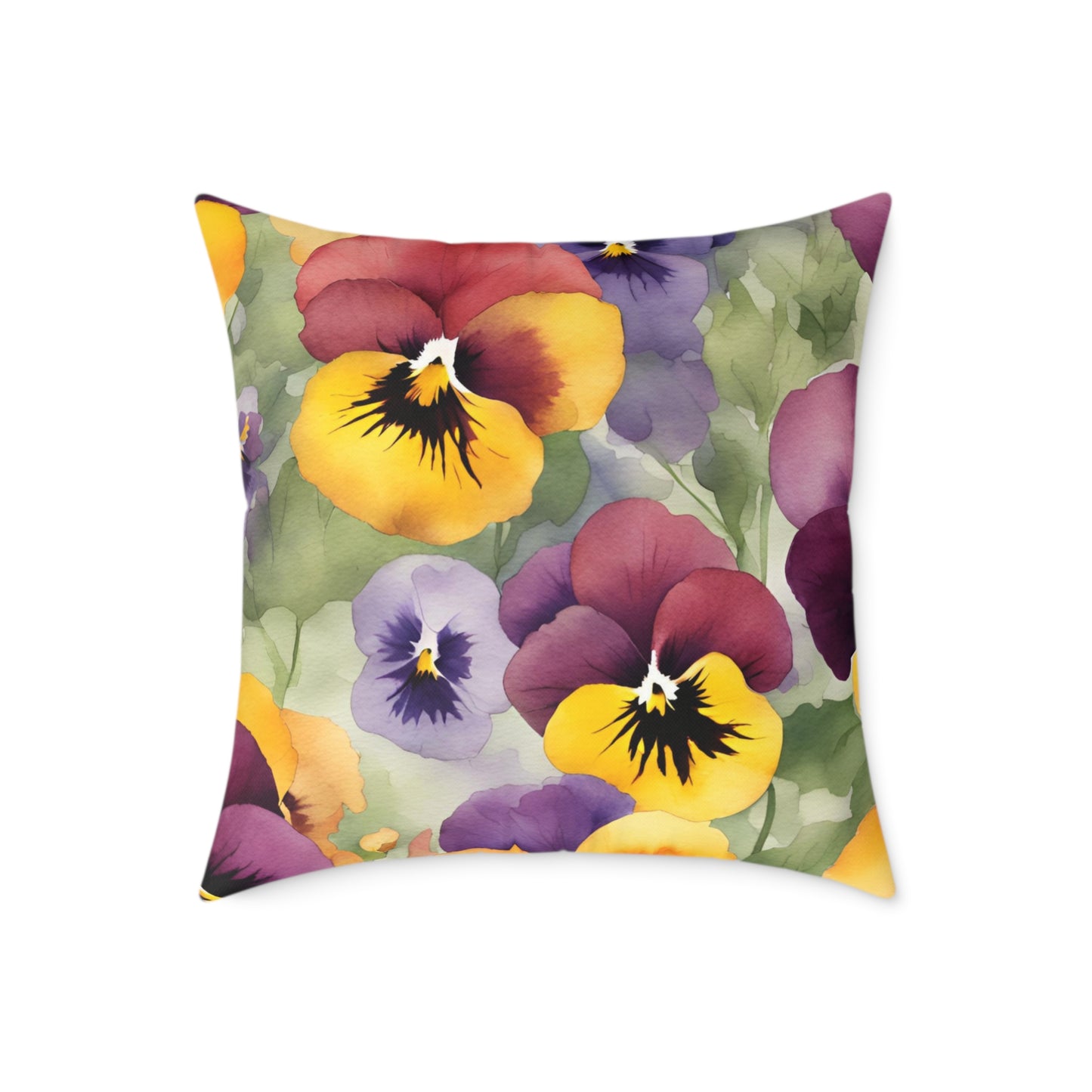 Pansies 03 Poly Pillow - Natures Beauty Design