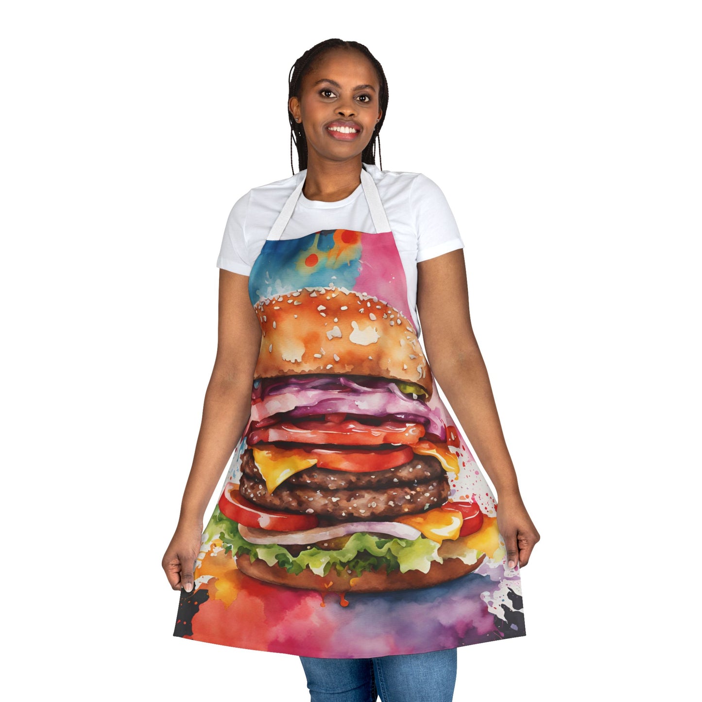 Burger 02 BBQ Themed Apron 5-Color Straps