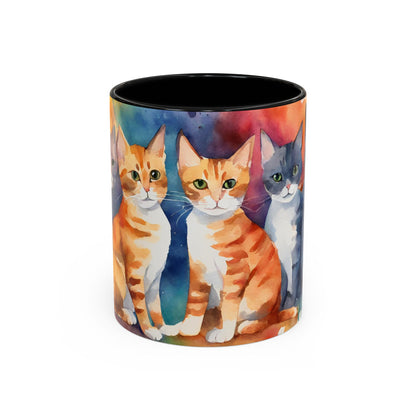 Kitties 3 Accent Coffee Mug, 11oz